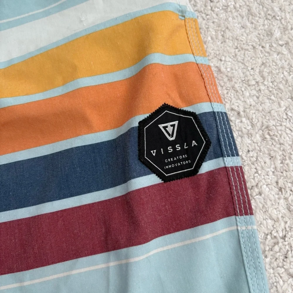VISSLA Aqua and Striped Board Shorts